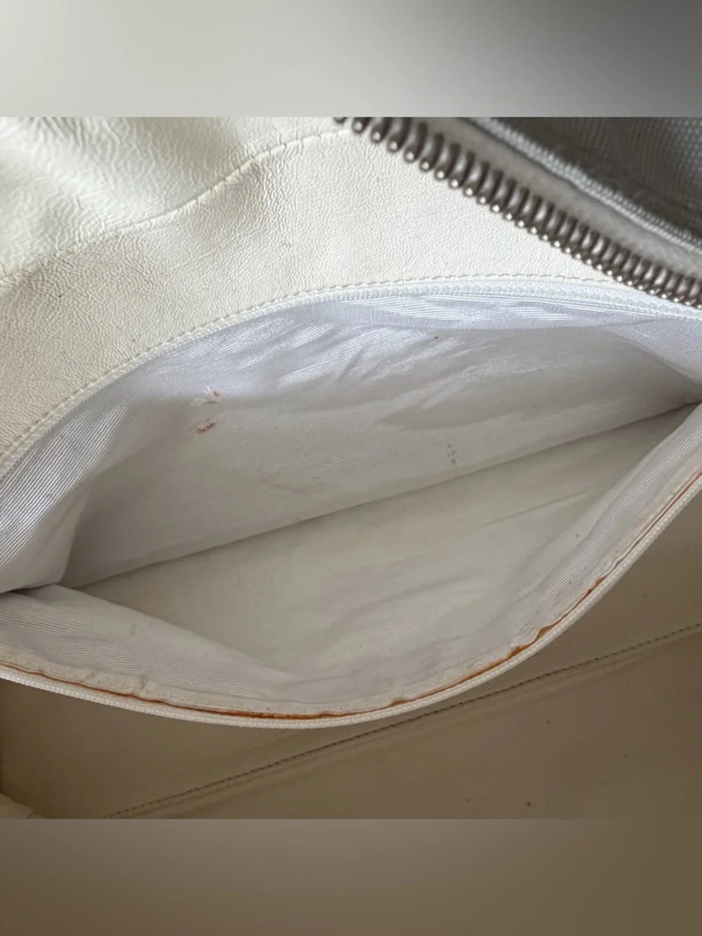 Chanel Sports Line Quilted Logo Bowler Bag Grey Canvas White Leather Trim - Picture 14 of 15